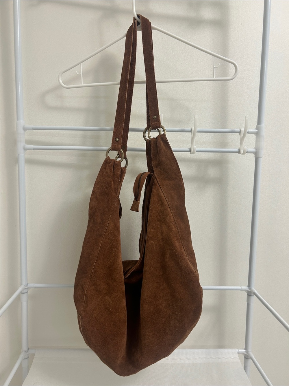 Free People Brown Suede Shoulder Hobo Bag